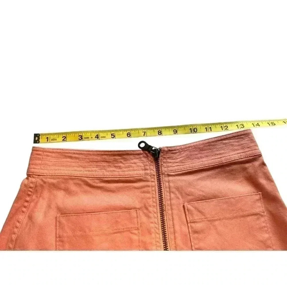 MADEWELL ALINE ZIP RAW HEM MINI SKIRT WOMEN’S•PEACH•SIZE 0•PREOWNED LIKE NEW• - Picture 5 of 5